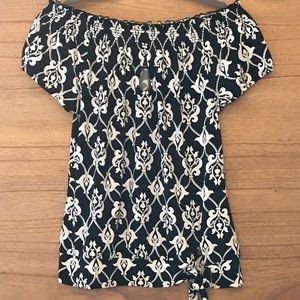 White House Black Market Jacquard Damask top